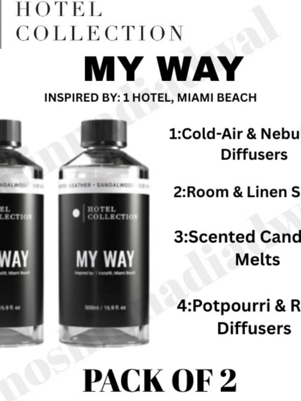 My Way 500ml Diffuser Oil Hotel Miami , Hotel Collection Aroma360 pack of 2